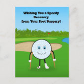 Golf Injury Foot Recovery Humorous Get Well ポストカード (正面)