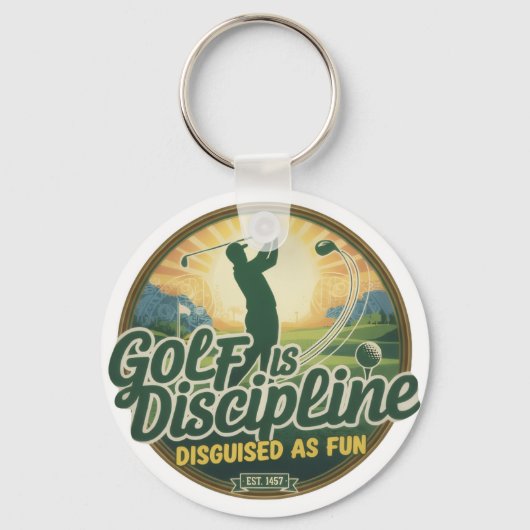 Golf Is Discipline Disguised as Fun キーホルダー (正面)