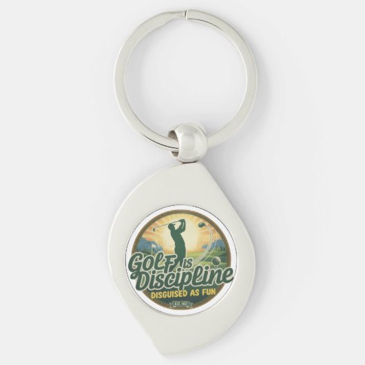 Golf Is Discipline Disguised as Fun キーホルダー (正面)