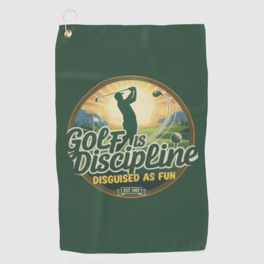 Golf Is Discipline Disguised as Fun ゴルフタオル (正面)