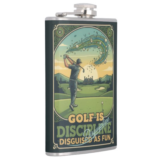 Golf Is Discipline Disguised as Fun | Motivational フラスク (右)