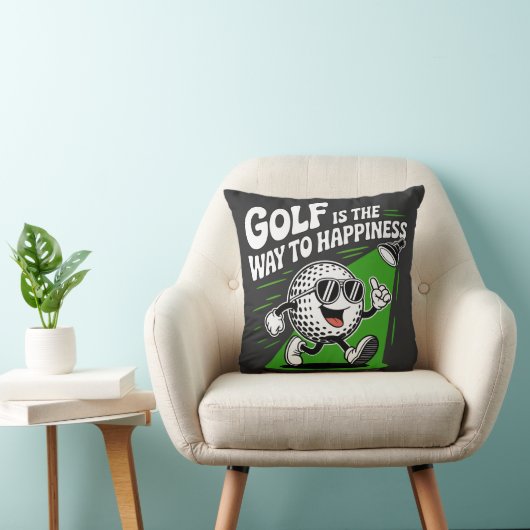 Golf is the way to happiness クッション (椅子)