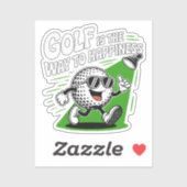 Golf is the way to happiness シール (シート)
