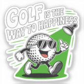 Golf is the way to happiness シール (正面)