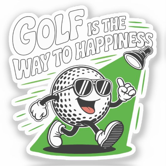 Golf is the way to happiness シール (正面)