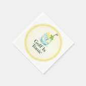 Golf Is Tonic - Lemon Mint Glass Design Napkins スタンダードカクテルナプキン (角)