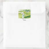 Golf  It's Boy for Baby Shower   スクエアシール (バッグ)
