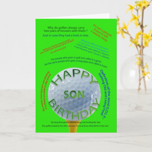 Golf Jocks誕生日カードfor son カード (黄色い花)