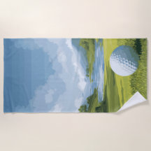 Golf Landscape Illustration – Scenic Course Artwor