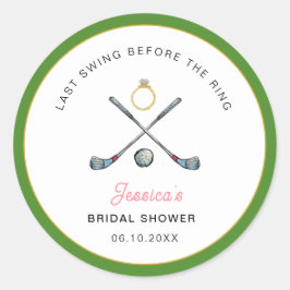 Golf "Last swing Before the ring" Bridal Shower ラウンドシール