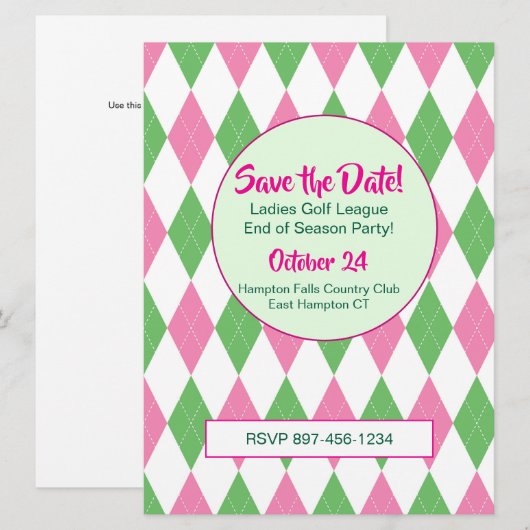 Golf League Season Finale Invitation – Custom (正面/裏面)