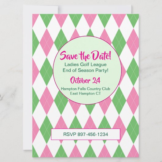 Golf League Season Finale Invitation – Custom (正面)