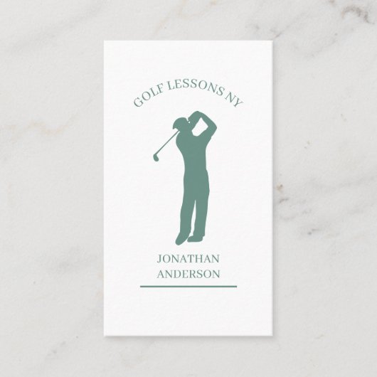 Golf Lehrer Grau Grün 名刺 (正面)