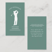 Golf Lehrer  Grau-Grün Weiß 名刺 (正面/裏面)