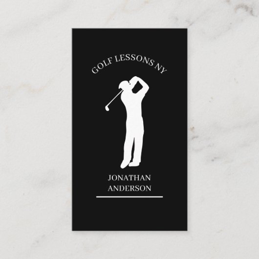Golf Lehrer  Schwarz Weiß 名刺 (正面)
