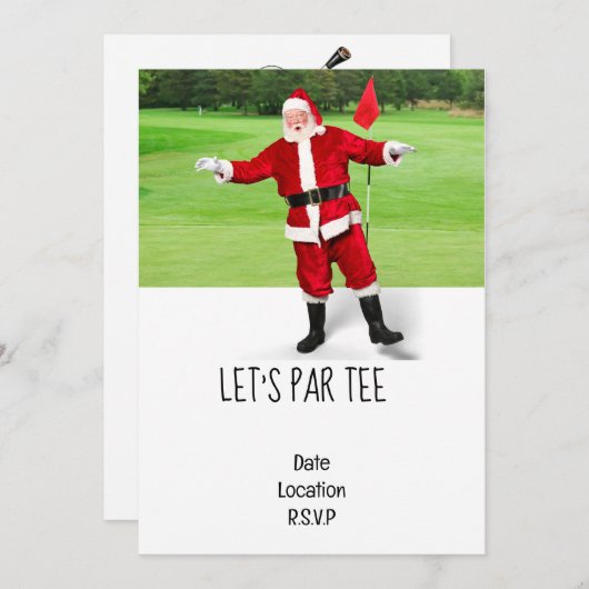 Golf Let’s Par tee Christmas party for Golfer 招待状 (正面/裏面)