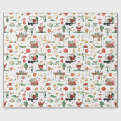 Golf “Let’s Par-Tee” Christmas Party Pattern ラッピングペーパー (フラット)