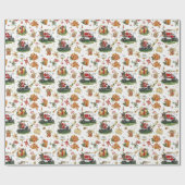 Golf “Let’s Par-Tee” Christmas Party Pattern ラッピングペーパー (フラット)