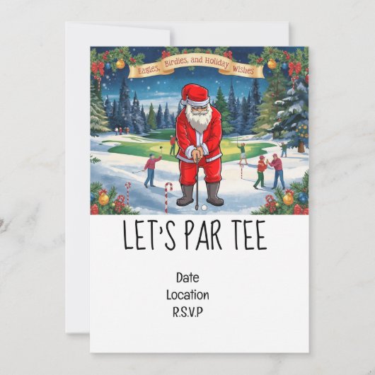 Golf Let’s Par tee Christmas with Santa Claus 招待状 (正面)