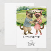Golf Let’s Par tee for cat lovers  招待状 (正面/裏面)