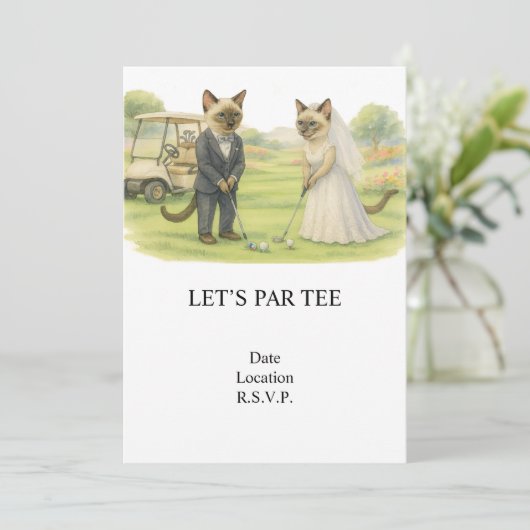Golf Let’s Par tee for cat lovers WEDDING 招待状 (スタンド正面)