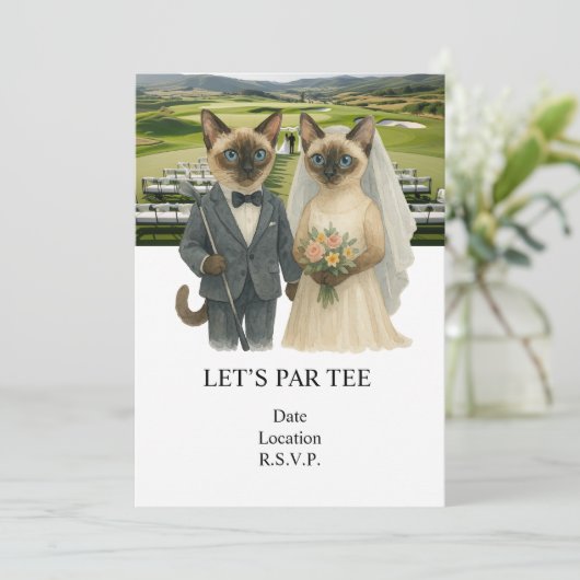 Golf Let’s Par tee for cat lovers WEDDING 招待状 (スタンド正面)