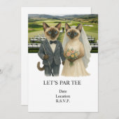 Golf Let’s Par tee for cat lovers WEDDING 招待状 (正面/裏面)
