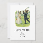 Golf Let’s Par tee for cat lovers WEDDING 招待状 (正面)