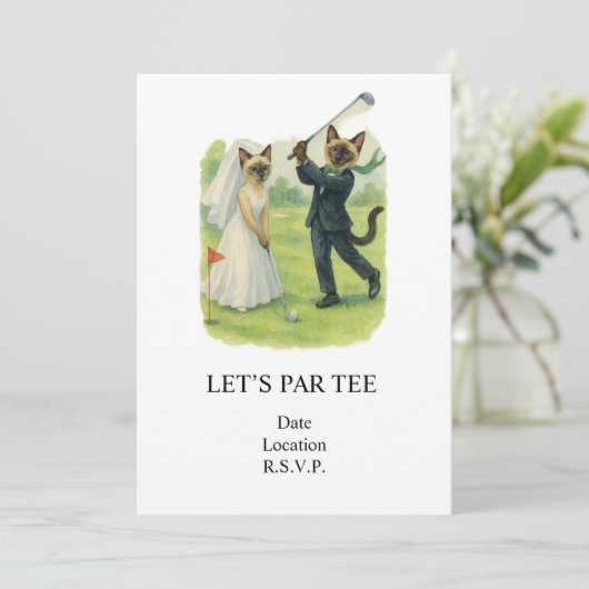 Golf Let’s Par tee for cat lovers WEDDING 招待状 (スタンド正面)