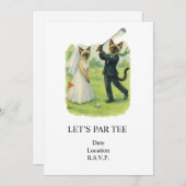 Golf Let’s Par tee for cat lovers WEDDING 招待状 (正面/裏面)
