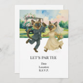 Golf Let’s Par tee for cat lovers WEDDING 招待状 (正面/裏面)