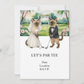 Golf Let’s Par tee for cat lovers WEDDING 招待状 (正面)