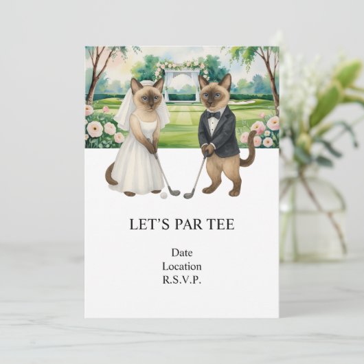 Golf Let’s Par tee for cat lovers WEDDING 招待状 (スタンド正面)