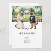 Golf Let’s Par tee for cat lovers WEDDING 招待状 (正面/裏面)