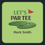 Golf Let’s Par Tee Napkins | Golf Bachelor Party  スクエアシール<br><div class="desc">Complete your golf bachelor celebration with this coordinated “Let’s Par Tee” party stickers. Designed with a bold putting green and classic red flag, this clean country club style is perfect for groom’s final round weekends, wedding celebrations, and golf-themed parties. for • Golf bachelor party weekends • Groom’s final round celebration...</div>