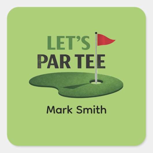 Golf Let’s Par Tee Napkins | Golf Bachelor Party  スクエアシール (正面)