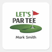 Golf Let’s Par Tee Napkins | Golf Bachelor Party スクエアシール (正面)