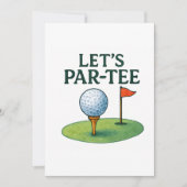 Golf Let’s Par-Tee Party Golf Theme 招待状 (正面)
