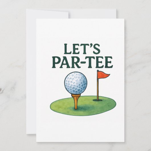 Golf Let’s Par-Tee Party Golf Theme 招待状 (正面)