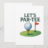 Golf Let’s Par-Tee Party Golf Theme 招待状 (正面/裏面)