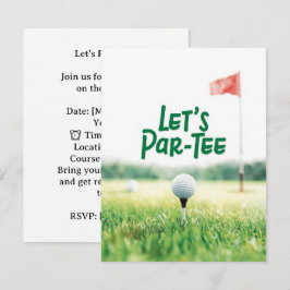 Golf Let’s Par-Tee Party Invitation Postcard  招待状