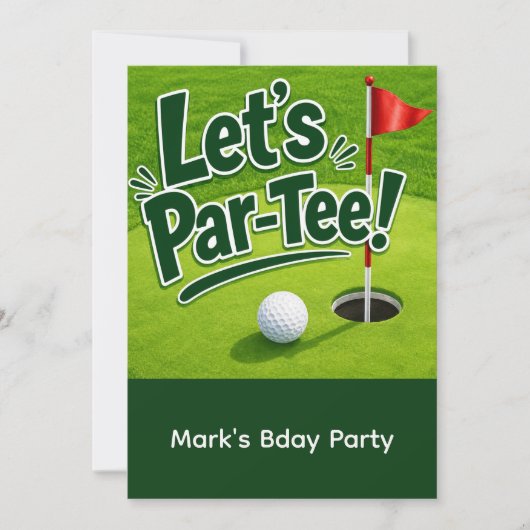 Golf Let’s Par-Tee Party on Putting Green 招待状 (正面)