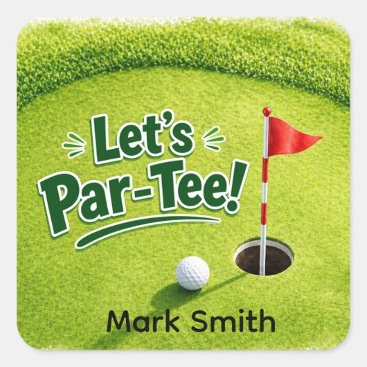 Golf Let’s Par-Tee Putting Green Party  スクエアシール (正面)