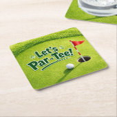 Golf Let’s Par-Tee Putting Green Party Coaster スクエアペーパーコースター (アングル)