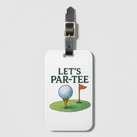 Golf Let's Par tee ラゲッジタグ (正面縦)