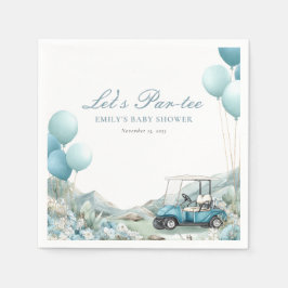 Golf Let's Par-tee Blue Baby Shower スタンダードカクテルナプキン