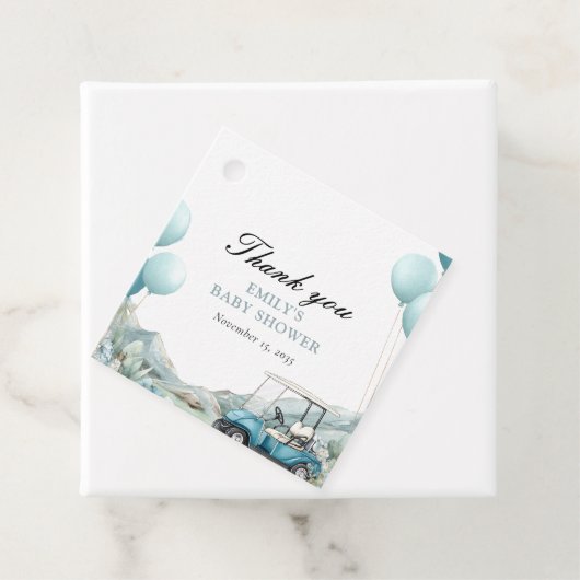 Golf Let's Par-tee Blue Baby Shower フェイバータグ (インサイチュ)