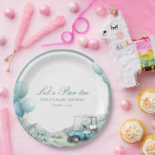 Golf Let's Par-tee Blue Baby Shower ペーパープレート (パーティー)
