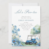 Golf Let's Par-tee Blue Baby Shower 招待状 (正面)