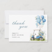 Golf Let's Par-tee Boy Baby Shower サンキューカード (正面)